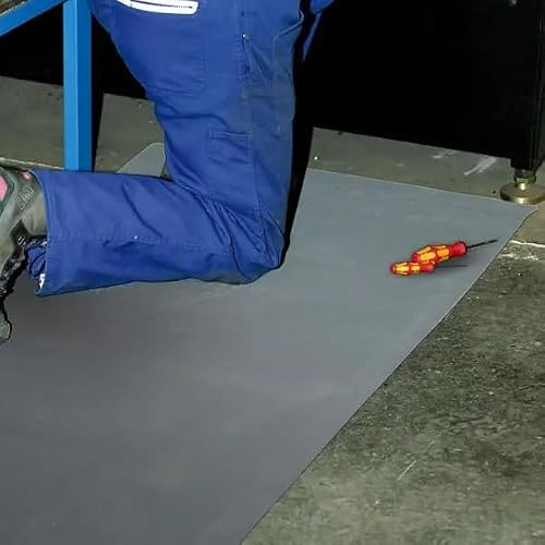 Tapis Isolant 1000 V 1 m 0.60 m x 1 m Épaisseur 3 mm DIN-EN 61111 en Caoutchouc EPDM
