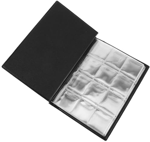 OUNONA Álbum para Coleccionar Monedas Rojo Compacto con Cubierta PU y Páginas OPP para Monedas Chapas y Medallas hasta Soporte Portátil para Coleccionistas