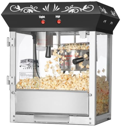 Great Northern Popcorn Black 6 oz. Ounce Foundation Old-Fashioned Movie Theater Style Popcorn Popper