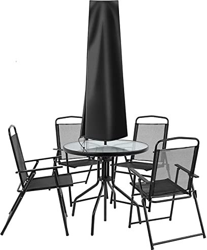OKPOW Sonnenschirmhülle, 420D Oxford-Gewebe, wasserdicht, mit Reißverschluss (170 x 27,5 x 33,5 cm), für Ø 300 cm Sonnenschirm Garten Outdoor Regenschirm (schwarz)