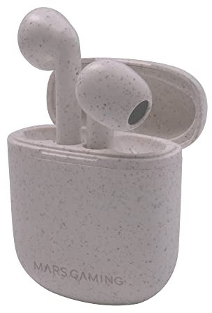 Mars Gaming MHI-ECO, Écouteur sans Fil TWS Écologique, Bluetooth 5.1, Microphone, Matériau Organique Wheat Straw