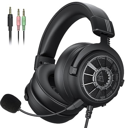 EKSA StarEngine S Casque Gaming, Casque Gamer PS4, Casque Filaire avec Microphone Détachable pour PC, PS4/PS5, Switch, Xbox One/Series X/S et Mobile avec Prise 3,5 mm