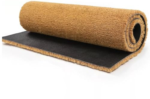 Trendi Cut-to-Size Coir Matting: Durable, Front Doors Entrance Mats - Dirt-Trap Coconut Fiber, Non-Slip Design, Tough Bristles - Pet Friendly-Welcome Mat Indoor & Outdoor (150cm x 100cm(1.5m x 1m))