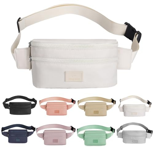 Bumbags Waist Fanny Pack Ladies Fashion Bum Bag with Adjustable Belt for Sport Hiking Girls Women (Beige)