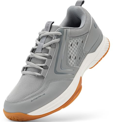 FitVille Extra Weit Tennisschuhe Herren V8 Atmungsaktiv Sportschuhe | Breite Zehenbox, Rutschfest Sneaker, Bequeme Badminton Schuhe, Stoßdämpfende Sohle, Fußgewölbestütze