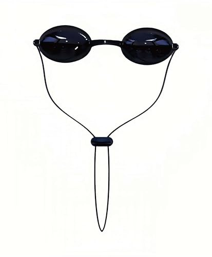 Gafas de protección semidisparentes para terapia de luz roja, gafas transparentes para uso de bronceado, protección ocular para terapia de luz sin bloqueo total de luz, transparentes, 1 paquete, caja
