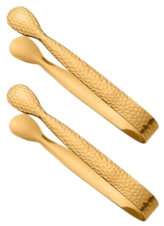 Pinze per zucchero piccole - 2 pezzi utensili in acciaio per afferrare il ghiaccio - pinze per servire la casa, per fette di limone, tè, amante del caffè, panettiere, ristorante,