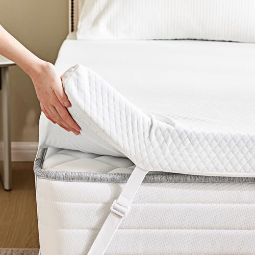 NEWBULIG 2 Inch Gel Memory Foam Mattress Topper, High Density Cooling Toppers Pad with Removable & Washable Soft Cover Firm Pads for Full Size Bed, Sleeper, CertiPUR US Certified