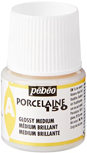 Pebeo Porcelaine 150 - Vernice per porcellana, flacone medio da 45 ml, finitura lucida, confezione da 1 pezzo, trasparente
