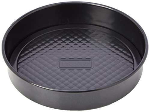 Prestige Inspire Non Stick Round Cake Tin 23cm with Loose Base - Round 9 Inch Sandwich Cake Tins for Baking, Freezer & Dishwasher Safe, Heavy Gauge Carbon Steel Bakeware, Black