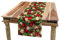 ABAKUHAUS Weihnachten Tischläufer, Baum-Zweig Glocken, Esszimmer Küche Rechteckiger Dekorativer Tischläufer, 40 x 180 cm, Rot Grün