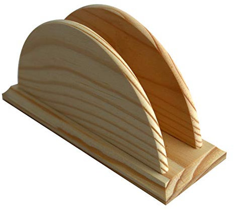 Wooden World – Tischdekoration für Restaurants, Serviettenhalter aus Holz, Taschentuchhalter – natürliches helles Holz