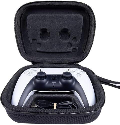 Khanka Eva Custodia Rigida da Viaggio per Sony PlayStation 5 PS5 DualSense Wireless Controller.(solo scatola, nero)