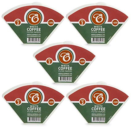 Edesia Espress Koniska Kaffefilter I Papper, Storlek 2, Vit | För Manuell Kaffebryggare, Pour Over Och Mjuk Bryggning, Storlek 2 Vit, 500 Filter, Manuell Bryggning