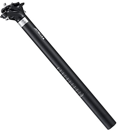 Bynccea Vélo Tige de Selle 27,2mm 30,9mm 31,6mm Tige de selle en alliage d'aluminium 400 mm pour VTT Route Descente Piste de vélo Pignon fixe VTT BMX