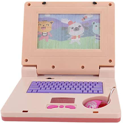 Bnineteenteam Lern-Laptop, Lernspielzeug, Kognitive Entwicklung, Musik-Interaktion, Computertoy, 19x15.7x3.8cm, Rosa Maus, for Kinder