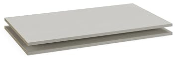 Rauch Möbel ZUBEHÖR, Einlegeböden 2er-Set, für Drehtürenschränke von Rauch mit Einer Elementbreite von 90 cm, Farbe Texline, Maße 88x1,6x45 cm