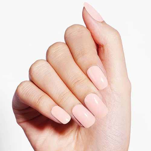 DANNI & TONI 28Pcs Solid Colour Semi Cured Gel Nail Polish Strips Gel Nail Stickers(Tint Nude),Salon-Quality Gel Nail Polish Strips Manicure Stickers Set