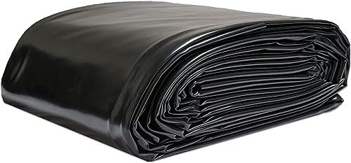 TsoLAY Lámina de estanque grande para estanque de peces, HDPE de 2,0 mm, flexible, impermeable, membrana impermeable para estanques, accesorios de jardín y estanque, color negro, 4 x 15 m