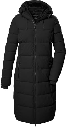 killtec Donna Cappotto trapuntato/funzionale in piuma d'oca con cappuccio KOW 56 WMN QLTD CT, schwarz, 46, 41810-000