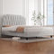 Yaheetech Polsterbett Doppelbett 140 × 200 cm Stoffbett Bettgestell Gepolstertes Bett mit höhenverstellbarem Kopfteil Bettrahmen mit Lattenrost, Beige
