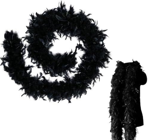 MORAINJAY Färgglada fjäderbåtar, 2 m naturlig kalkonfjäder boa för kvinnor, flickor, 80 g fluffig boa-fjäder för fin klänning hem dansfest, bröllop, halloween, cosplay, kostymdekoration