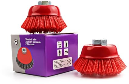 HERKINDNESS Nylon Drill, Pack of 2 Nylon Brush, Diameter 63.5 mm Nylon Cup Brush, for Deburring, Rust Removal, Paint and Dirt Cleaning