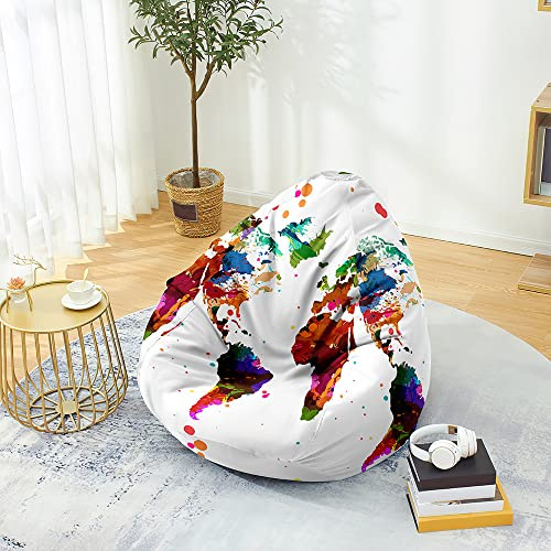 DOTBUY-SHOP Pouf Poltrona a Sacco Gigante, Stampa la Terra Bean Bag Bambini & Adulti (Senza Imbottitura), Accogliente Puffo per Sedersi Poltrona da Lettura per Balcone Soggiorno (Graffiti,XL)