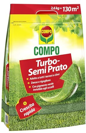 COMPO TURBO Semi per il Prato, Germinazione Rapida e Inseidamente Efficace, 2,6kg