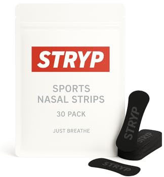 STRYP Nose Strips (30 Count) - Scent-Free Oil & Sweat Resistant Adhesive - Athletic Nasal Strips for Sport & Nose Strips for Snoring & Sleeping - Nose Strips for Breathing