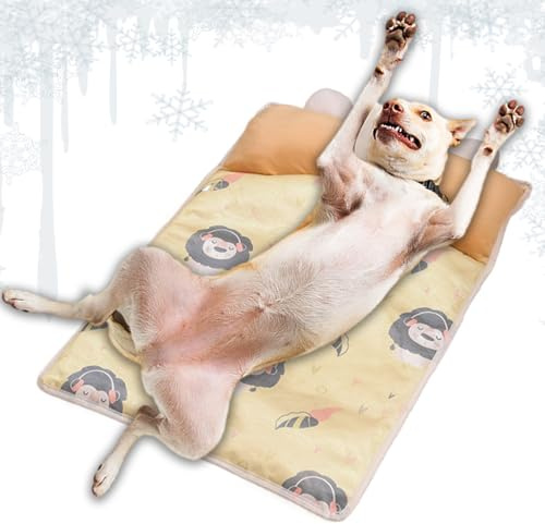 ZHUMCCY Tapis Rafraîchissant pour Chien,Matelas Frais pour Animal De Compagnie - Matelas Glacé Sommeil avec Coussin pour Intérieur Extérieur Cage Caisse Transport Voiture Chambre Temps Chaud
