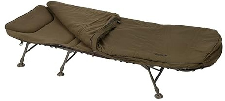 Fox EOS Compact Sleep System | Carp Fishing Bed Complete Sleep System | Fleece Covered Mattress | Zipped Thermal 3 Season Cover | Flat Frame | Six Extendable Legs | Mud Feet | Code CBC139