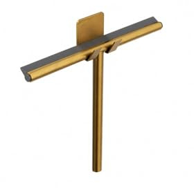 IMEX - Limpia Mamparas Ducha Cristal Dorada Profesional | Rasqueta Limpiacristales | Elimina la Cal de la Mampara Rápidamente | Accesorios de Cuarto de Baño Resistente a Humedad y Corrosión