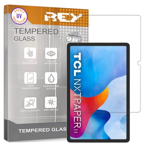 REY Protector de Pantalla para Tablet TCL NXTPAPER 11 Plus 11,5, Cristal con Doble Protección UV, Vidrio Templado Premium 9H+
