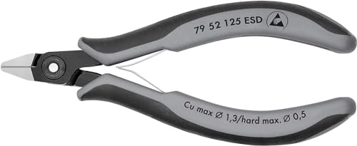 KNIPEX Präzisions-Elektronik-Seitenschneider ESDmit Mehrkomponenten-Hüllen 125 mm, 79 52 125 ESD