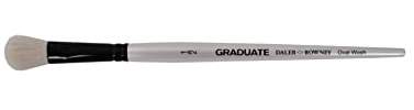 Daler-Rowney Graduate Acrylic/Oil Brush (White Goat Hair) - Oval Wash 1/2