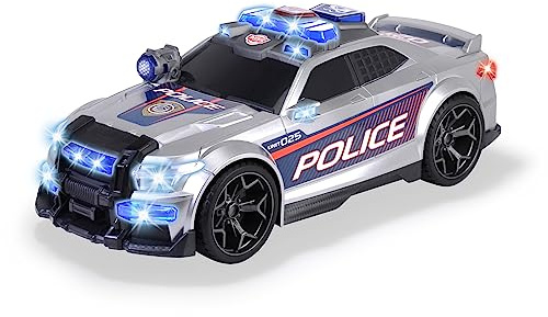 Dickie Toys 203308376 Toys Street Force, Polizeiauto, Sondereinsatz Polizeiwagen, motorisiertes Spielzeugauto, Kofferraum zum Öffnen, mit Licht & Sound, inkl. Batterien, 33 cm, ab 3 Jahren, Silber