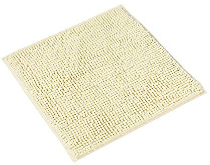 PANA® Chenille Badematte (45x45cm) • WC-Vorleger, Duschmatte, Badvorleger • Mikrofaser Badematte • rutschfest & Waschbar • Badteppich • WC-Vorleger ohne Ausschnitt • Farbe: Papyrus