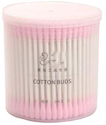 Bastoncillos de algodón de 200 recuentos Bastoncillos de oreja orgánicos libres de crueldad de doble punta C02