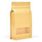 Evergreen Goods Lot De 50 Sacs Kraft à Fond Plat Avec Fenêtre (140 X 240 Mm) – Emballage Alimentaire Réutilisables – Sacs Thermoscellables à Fermeture éClair Pour Grains Café, Noix, Graines Et Encore