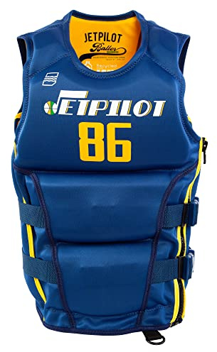 Jetpilot S.Bonifay Baller Neoprene Coast Guard Approved Life Jacket PFD (Navy, Medium)