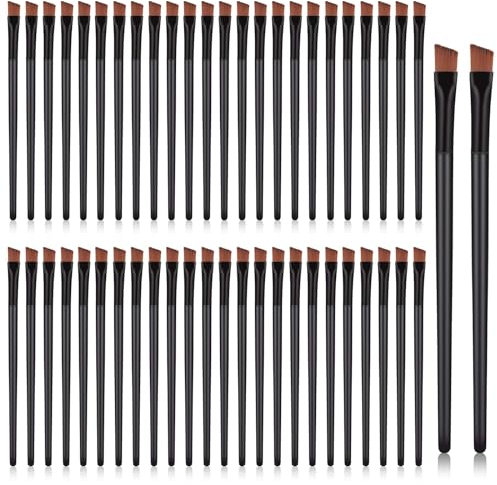 50 Pieces Angled Eyebrow Brushes Eyebrow Tint Brush Flat Tapered Eyebrow Concealer Brush Eye Shadow Applicator Sticks Eye Makeup Brushes
