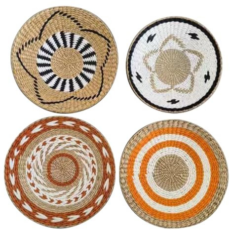 Set di Decorazioni per Cesti da Parete di 4, Cesto da Parete Moderno Sospeso, Decorazione da Parete per Cesto Intrecciato, Cesto Decorativo Fatto a Mano per Decorazione da Parete, Centrotavola da Tavo