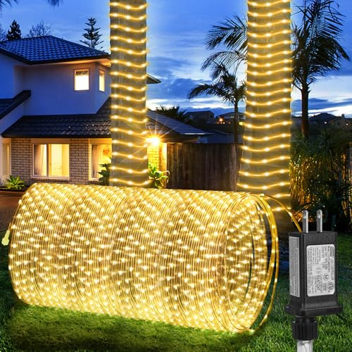 LED Rope Lights Outdoor String Lights,100ft 300LED Flexible Tube Lights Connectable Fairy String Light Plug in Waterproof 8 Modes for Indoor,Outside Home,Yard,Pool,Wedding,Garden,Patio Holiday Decor