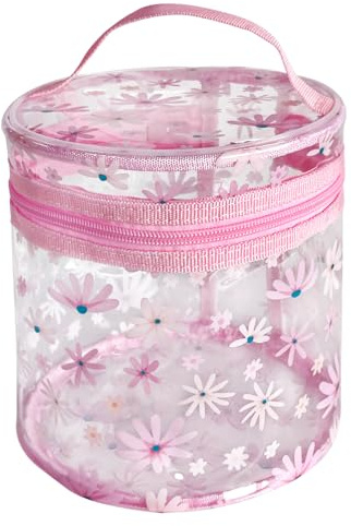 TotePrint Moderiktig, transparent transparent vattentät PVC-toalettväska sminkväska, TSA-godkänd, för kvinnor, Rosenröd, Modern