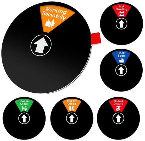 MUWINC Cartello Porta Ufficio Non Disturbare Cartello Con 6 Stati, Magnete & Adesivo, Per La Privacy, 15 cm Circolare