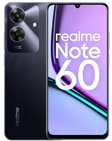 realme Note60 Smartphone 3+64 GB, Cámara Transparente de 32MP,Teléfono Móvil 4G Dual SIM, Pantalla LCD 90Hz 6,74, Batería 5000mAh, Negro, sin Adaptador