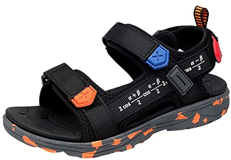 FGUUTYM Sandali per bambini, comodi e antiscivolo, per bambini, per ragazzi, trekking, escursionismo, scarpe sportive estive per avventure all'aria aperta, tempo libero e sportive, Nero , 35 EU