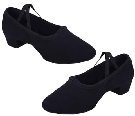 Hohopeti Scarpe da Ballo Donna con Tacco Basso e Suola Morbida Antiscivolo e Resistente per Danza Balletto e Yoga Elastiche e Confortevoli per Performance e Allenamenti