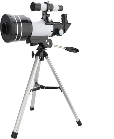 Luocute Télescope Réfracteur, Ouverture de 70 Mm, Longueur F 300 Mm, pour Débutants et Adultes, avec Lentilles Optiques Entièrement Revêtues, Trépied Léger Réglable, 2 Oculaires, Filtre